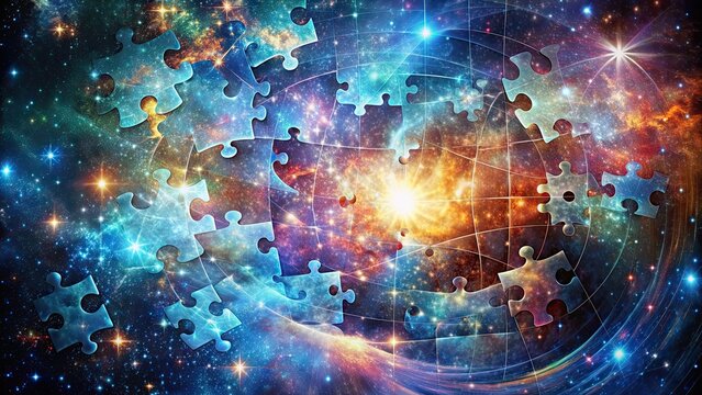 Abstract mathematics exploration as cosmic puzzle solving, mathematics, abstract, exploration, cosmic, puzzle, solution, hidden