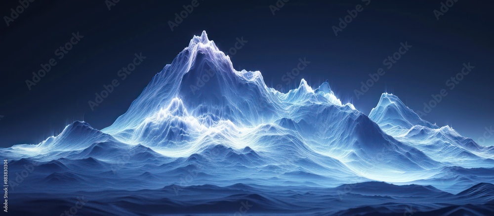 Wall mural Blue Glowing Mountains Landscape