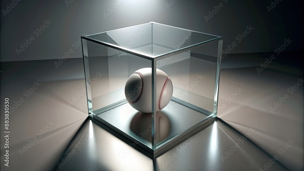 Sticker A ball enclosed inside a cube, sphere, enclosed,cube, geometric, shape, abstract, concept, design, floating