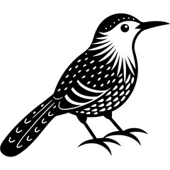 Cactus Wren Icon Silhouette Illustration. Bird Vector Graphic Pictogram Symbol Clip Art. 