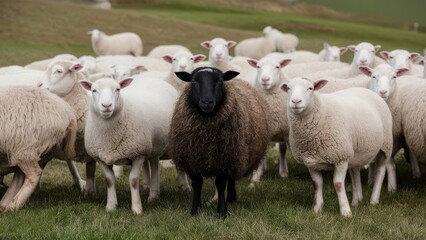Fototapeta premium sheep and lambs