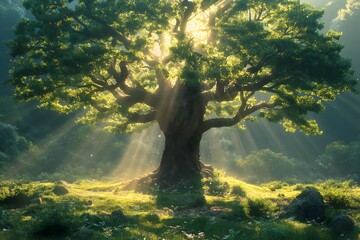 Biblical illustration, the Tree of Life whose fruit was eaten by Adam and Eve