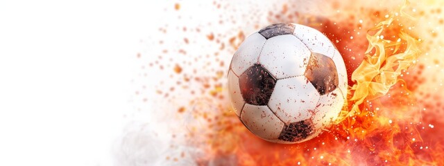 Naklejka premium soccer ball flies,