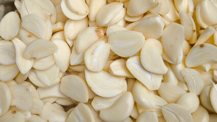 Sliced garlic for cooking ingredients
