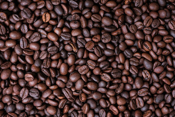 Roasted coffee beans for background