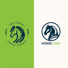 Horse logo Design, set of black and white horses, Horse Logo.