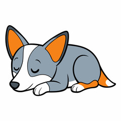 Sleeping Australian Cattle Dog with love