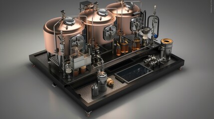Fototapeta premium An automated home brewery system with customizable beer brewing options
