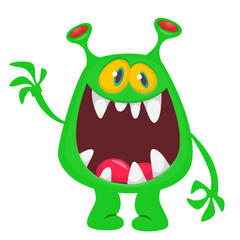 Funny cartoon monster with funny face. Halloween vector illustration. Great for package design or party decoration