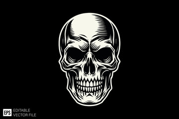 Scary skull head graphic vector design ideas