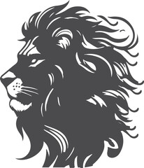 A lion vector design, bold and majestic, captures the essence of strength and grace in its intricate mane and piercing gaze, symbolizing power and courage in every detail.