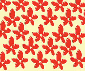 Exotic hand drawn flowers, seamless patterns with floral for fabric, textiles, clothing, wrapping paper,  home decor, abstract backgrounds. Vector illustration