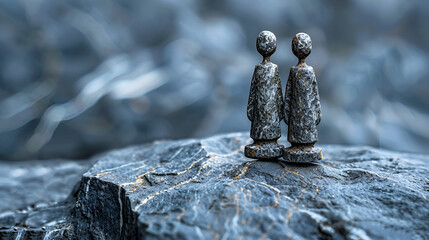 Conceptual image of teamwork and cooperation copy space. Generative AI