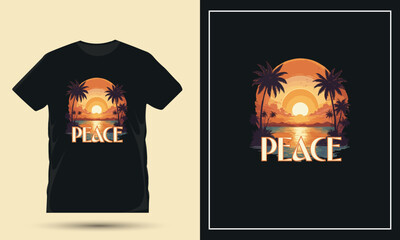Summer vibe tourism agency t shirt design template vector