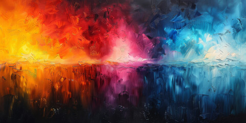 カラフルな光の背景の水彩画