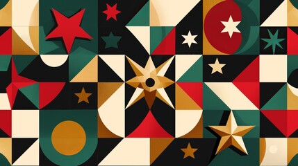 Abstract Geometric Pattern With Stars And Circles