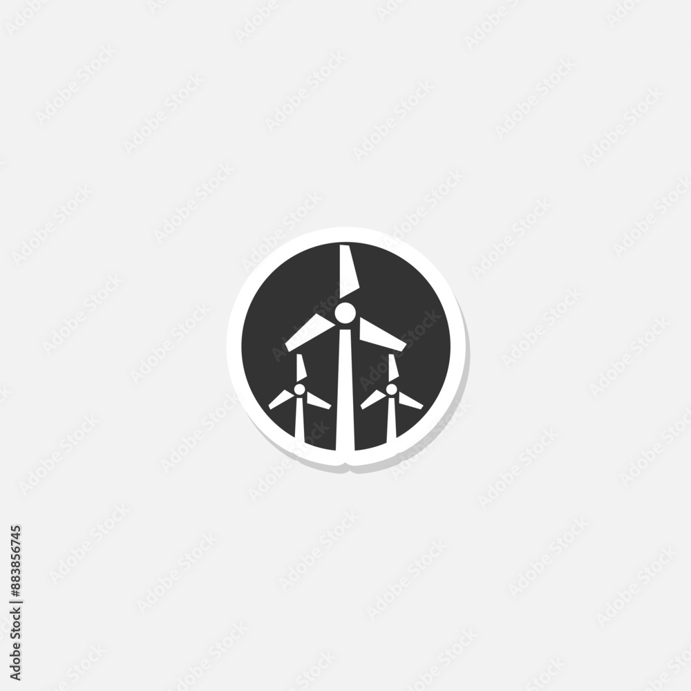 Canvas Prints Wind energy icon sticker isolated on gray background