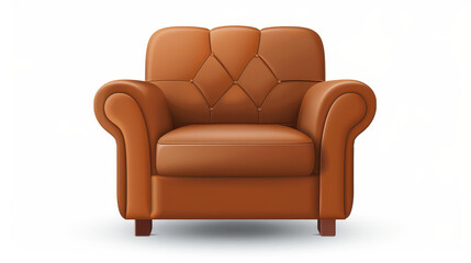Luxury leather chair Elegant, stylish, comfortable brown armchair. Perfect for home decor, luxury interior design.