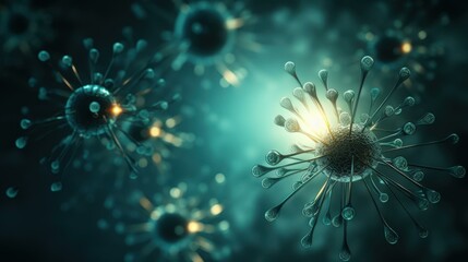 Obraz premium Ultra close up of neuron cells cluster communication