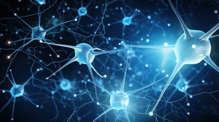 Ultra close up of neuron cells cluster communication