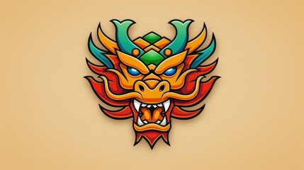 Vibrant illustration of a stylized dragon emblem in celebration of the lunar new year.