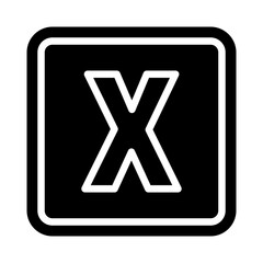 X Capital Alphabet Vector Glyph Icon Design