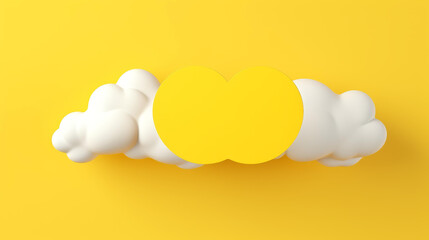 Vibrant yellow background with fluffy white clouds, perfect for creative design projects.