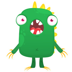 Angry cartoon monster. Vector illustration for Halloween
