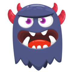 Angry cartoon monster. Vector illustration for Halloween