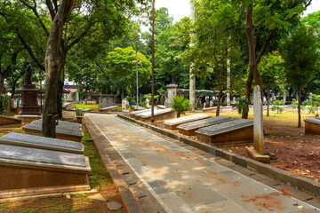 Statue of angel in old cemetery Museum Prasasti in Jakarta, Indonesia
