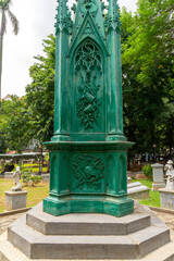 Obraz premium Statue of angel in old cemetery Museum Prasasti in Jakarta, Indonesia