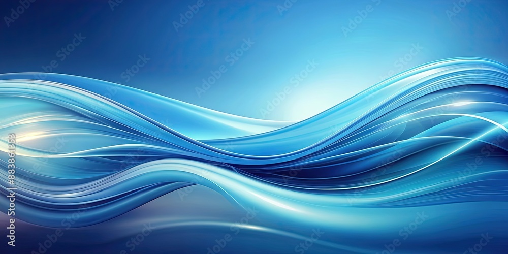 Poster Abstract background with smooth and flowing waves , waves, abstract, background, texture, smooth, flow, curves, ocean, sea