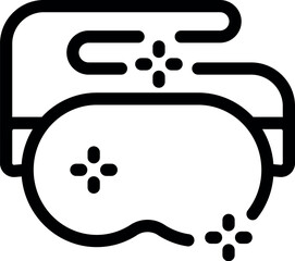 Modern vr glasses headset presenting digital augmented reality experience with visual effects