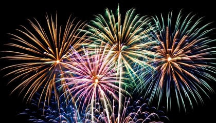 Beautiful and colorful illustration of fireworks exploding
