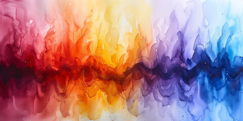 カラフルな光の背景の水彩画