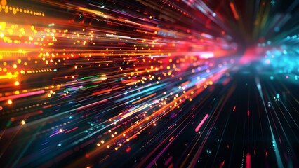 Naklejka premium Abstract background with glowing particles. 3d illustration. Bokeh effect.