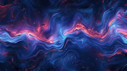 Vibrant abstract cosmic background with swirling neon colors and starry patterns, perfect for futuristic and digital art designs.