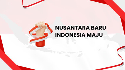 August 17. Indonesian Independence Day Greeting Card. Waving Indonesian flag isolated on red background. Patriotic symbolic background 5