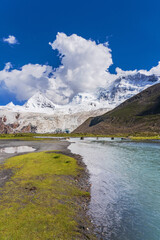Beautiful Scenery of Sapu Sacred Mountain and Plateau Lakes in Xizang, China