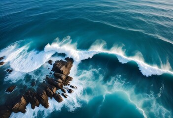 Beautiful beach scenery, high angle view of the sea