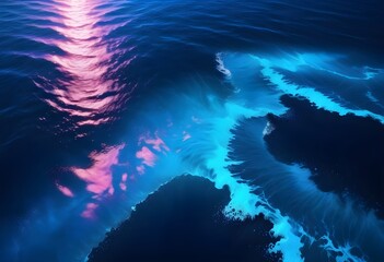 Beautiful beach scenery, high angle view of the sea