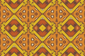 Seamless Ethnic Pattern Design. Ethnic Oriental Ikat Pattern Traditional Design. Ethnic Oriental Pattern Traditional Design for Background, Carpet, Clothing, Wrapping, Fabric, Embroidery