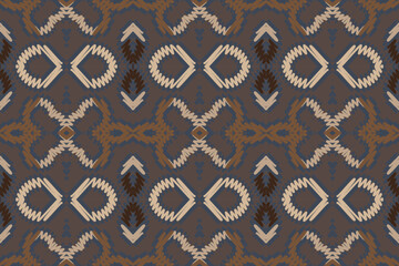 Seamless Ethnic Pattern Design. Ethnic Oriental Ikat Pattern Traditional Design. Ethnic Oriental Pattern Traditional Design for Background, Carpet, Clothing, Wrapping, Fabric, Embroidery