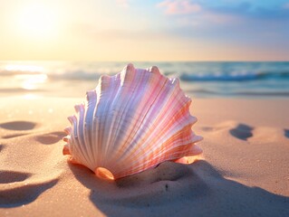 a shell on a beach