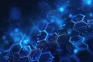 Obraz premium Abstract blue technology hexagonal background