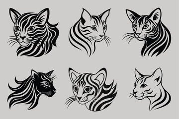 Obraz premium Bengal Cat Head Logo Vector Illustration