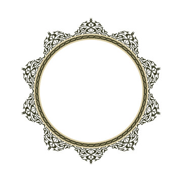 islamic illumination pattern circle design, tezhib, tezhip
