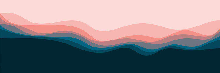 minimalist gradient landscape wave pattern design vector illustration good for wallpaper, background, backdrop, banner, ui, ux, business, and advertising