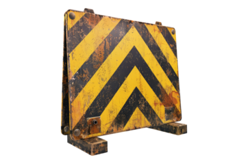 Photo of Caution warning sign isolated on transparent background