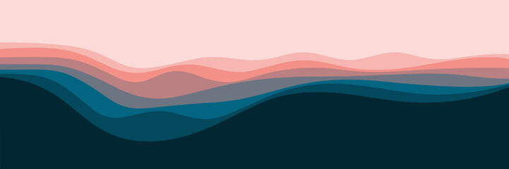 minimalist gradient landscape wave pattern design vector illustration good for wallpaper, background, backdrop, banner, ui, ux, business, and advertising
